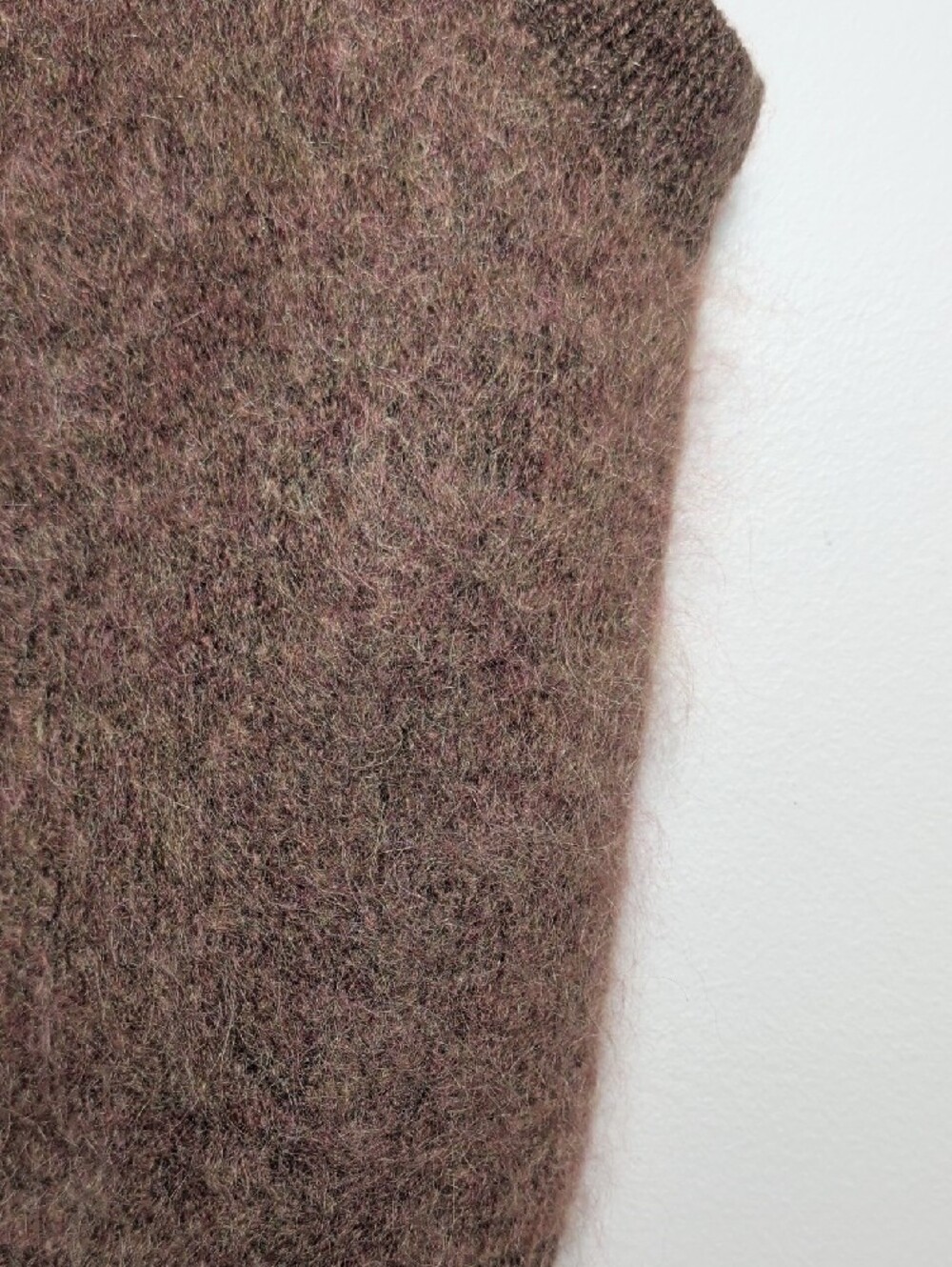 Kerisma Brown Mohair Sleeveless Turtleneck Sweater Vest Fuzzy OS Fall Autumn MED - Picture 16 of 16